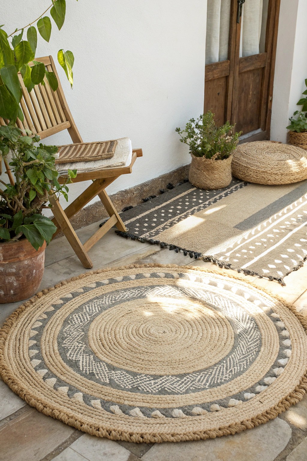 Layering outdoor rugs: effortless style and comfort for your patio on a budget.