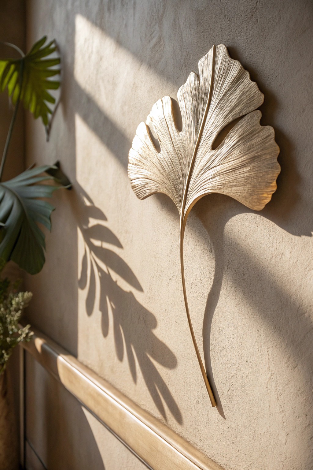 Add depth and artistry to your space with a handcrafted metal leaf wall sculpture.