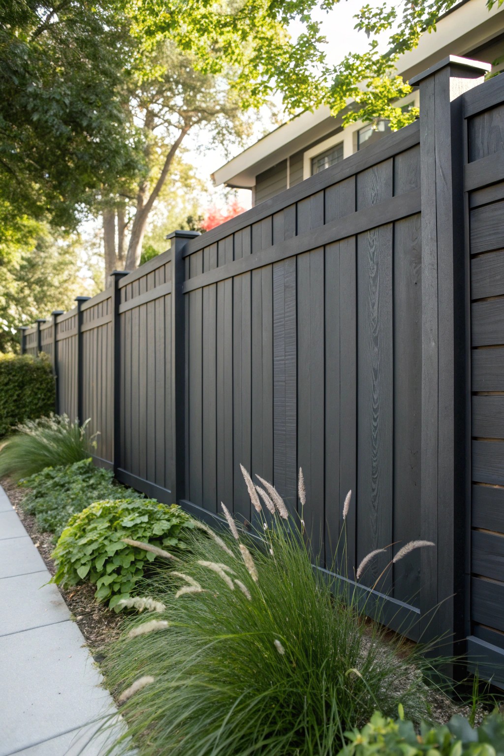 Transform your backyard into a serene retreat with a bold, modern privacy fence.