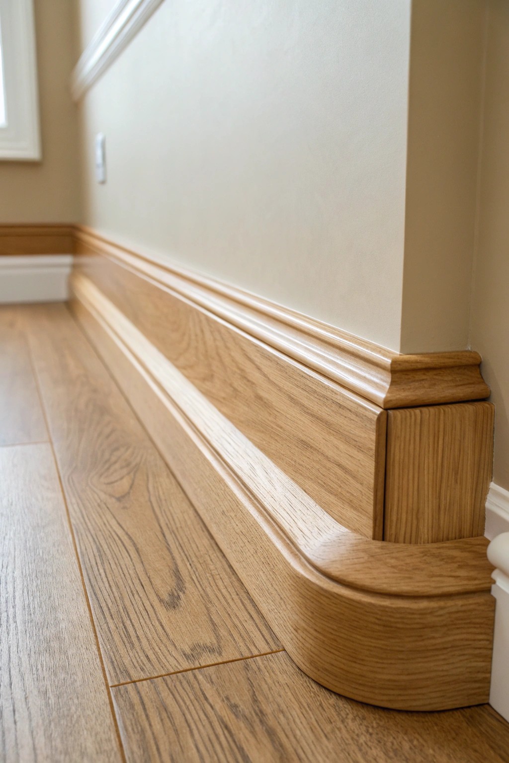Curved baseboard trim: subtle craftsmanship for serene spaces.