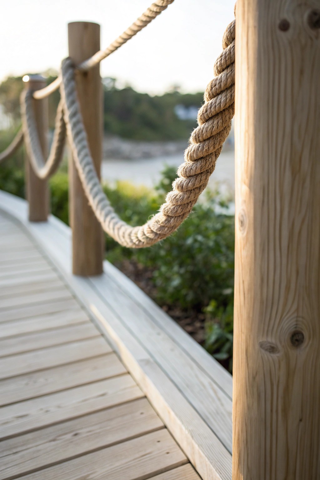 Elevate your deck with simple, stunning rope railings for a breezy coastal vibe.