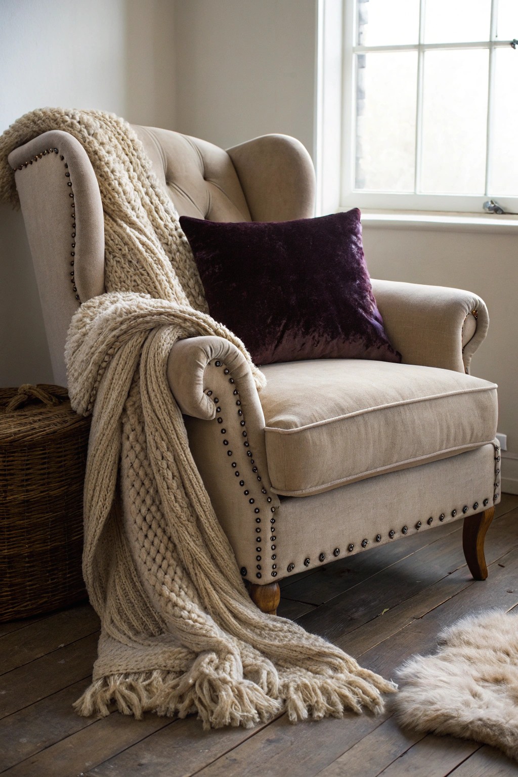Layer textures for a room that invites you to relax and unwind.