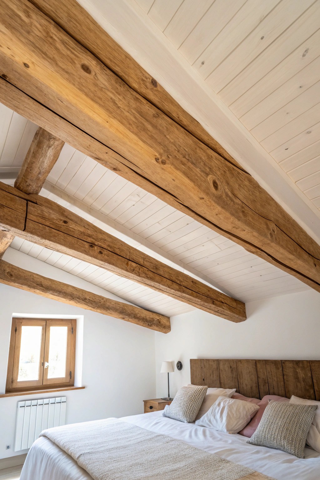 Bring warmth and tranquility to your bedroom with a single, stunning ceiling beam.