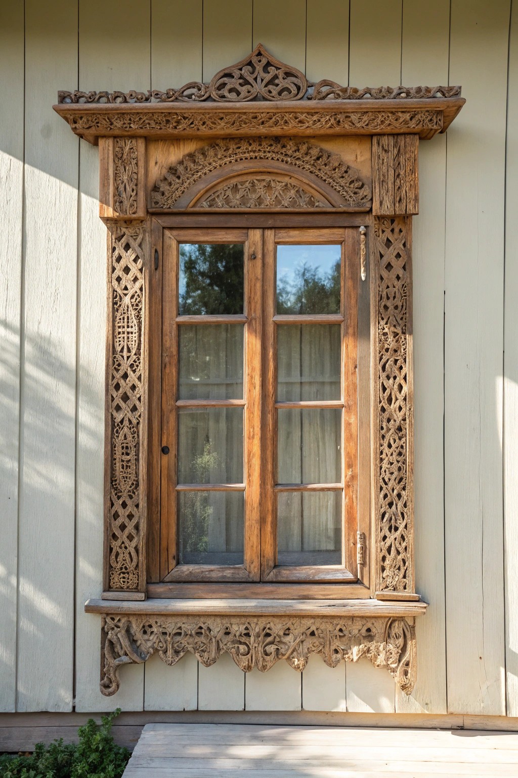 Elevate your entryway with a stunning vintage window frame—where history meets handcrafted charm.