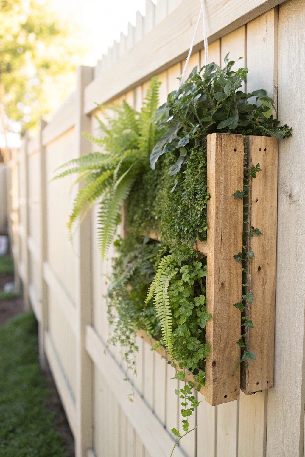 Transform your side yard with a handcrafted wall planter—effortless greenery, stunning impact.
