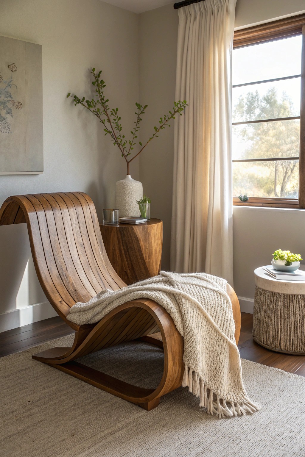 A sculptural chair: where modern elegance meets purposeful design.