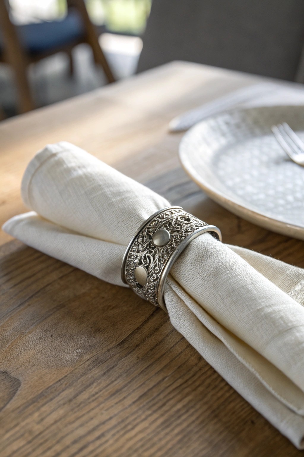 Elevate your table with a vintage napkin ring—effortless beauty in every detail.