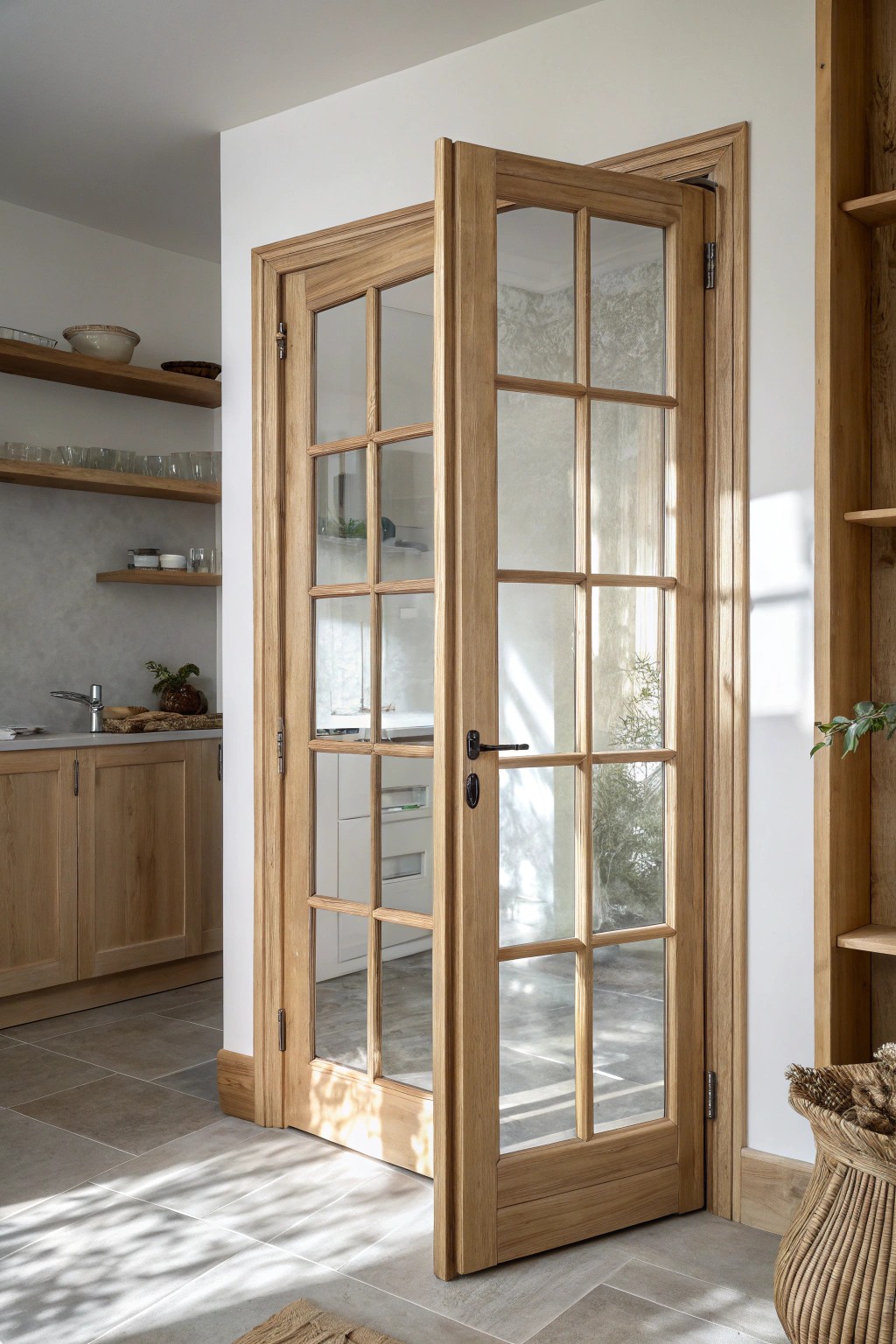 Let light and elegance flow into your pantry with timeless French double doors.