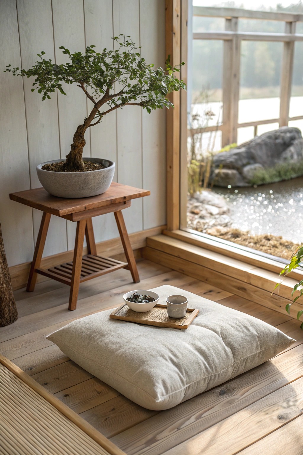 Find your calm—create a serene meditation corner with natural textures and simple beauty.