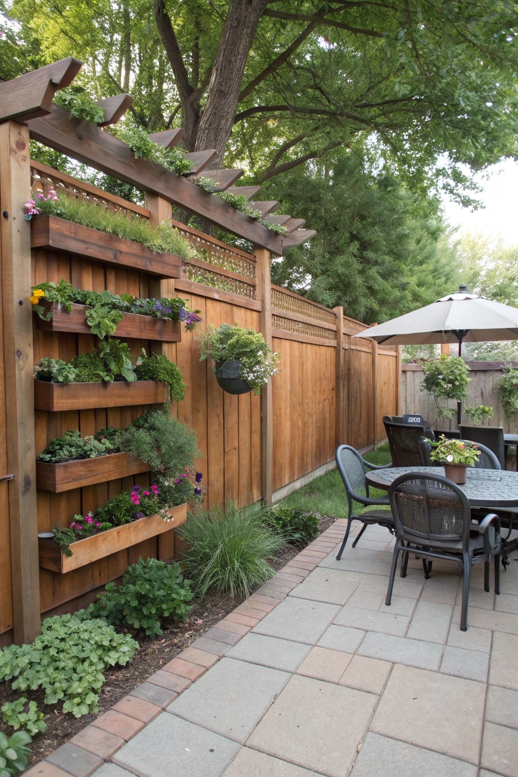 Vertical planters turn any fence into a lush, living artwork.