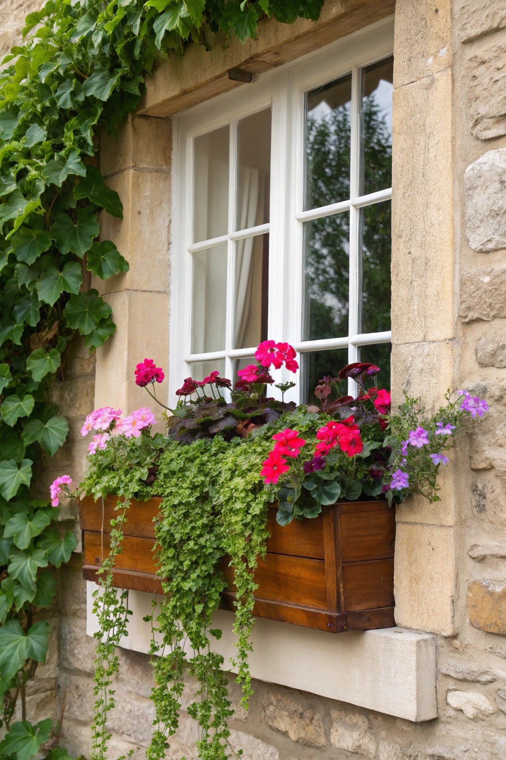 Bring instant charm to your small front yard with a handcrafted window box bursting with seasonal blooms.