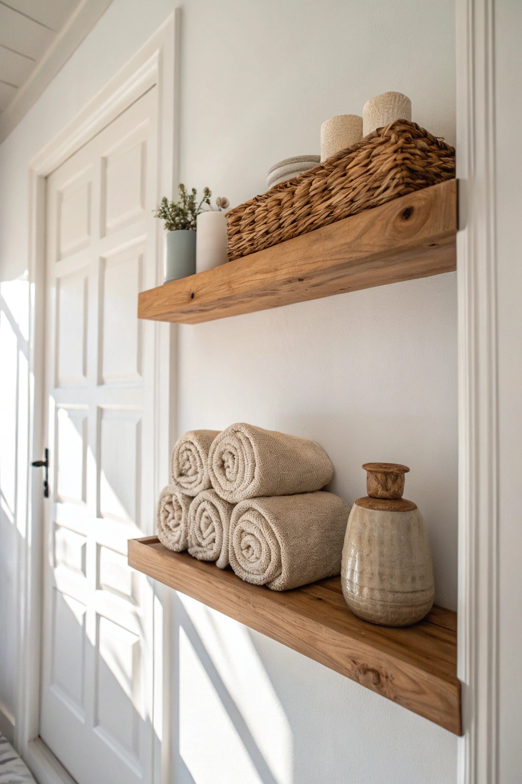 Elevate your storage—literally! Discover the beauty of above-the-door shelving for small spaces.