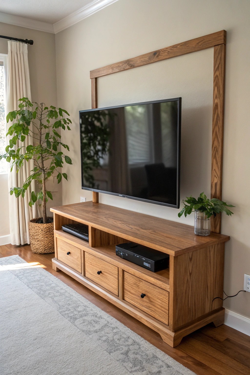 Elevate small spaces with a handcrafted corner TV wall mount—where form meets function.