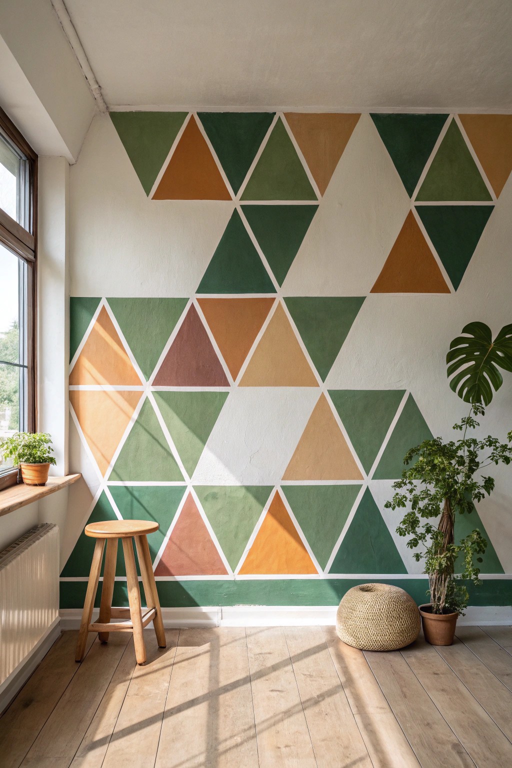 Elevate your space with bold, hand-painted geometric wall art.