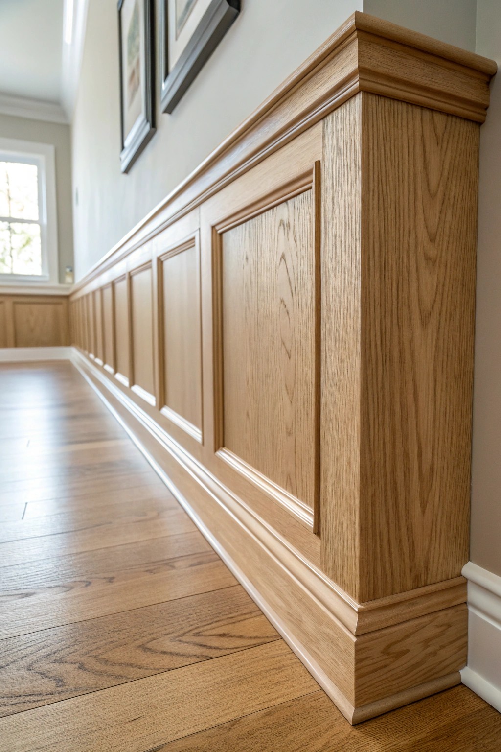 Classic wainscoting with a bold baseboard—where craftsmanship meets timeless style.