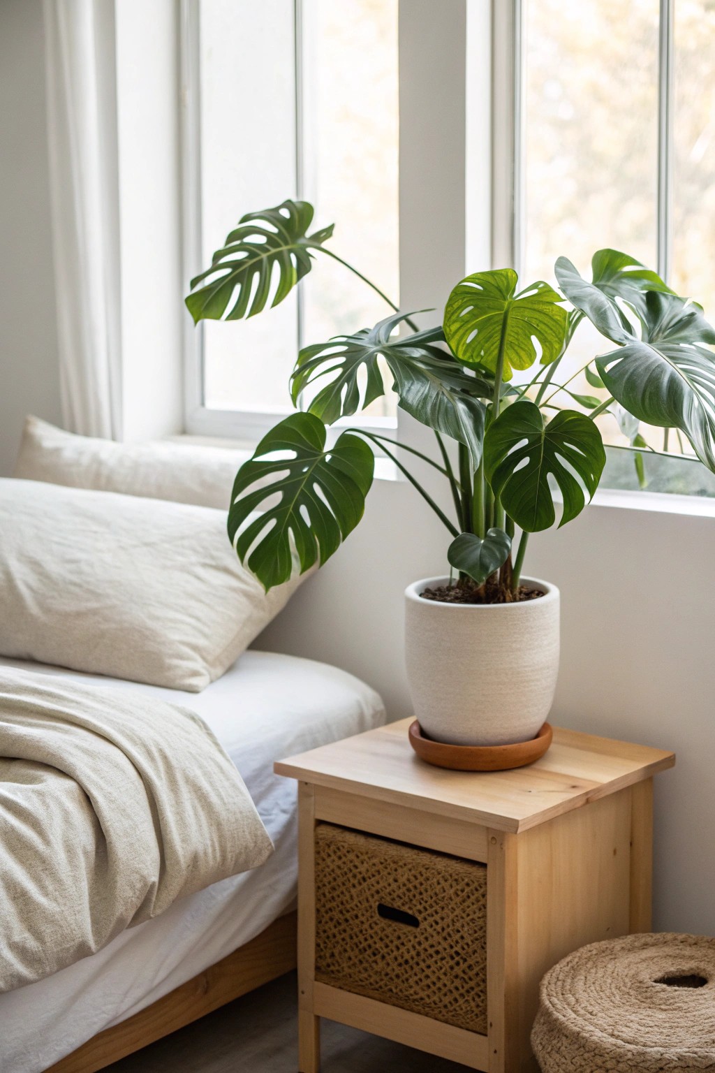 Invite calm and vitality into your bedroom with a beautiful statement houseplant.