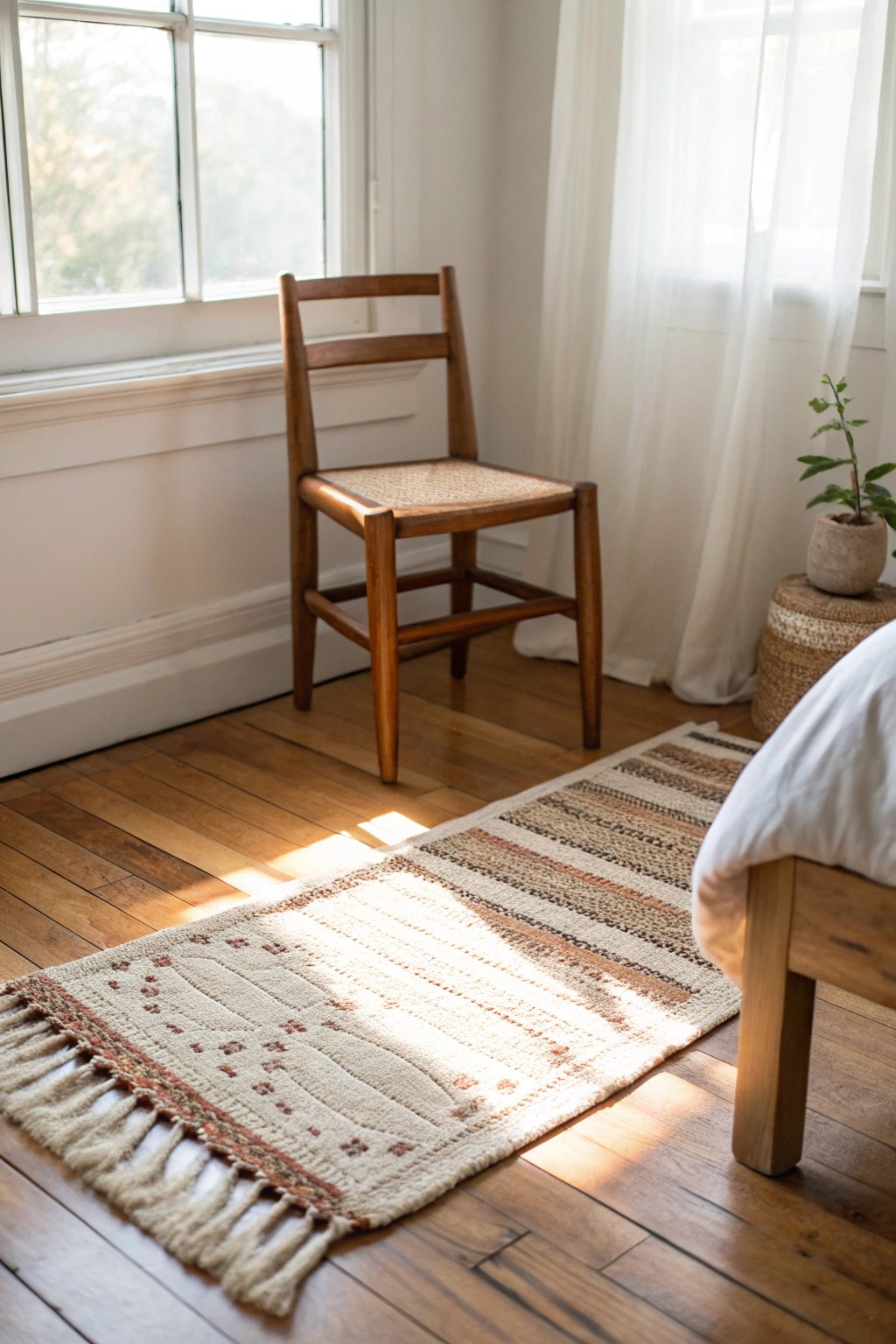Define your cozy corner with a handcrafted accent rug.
