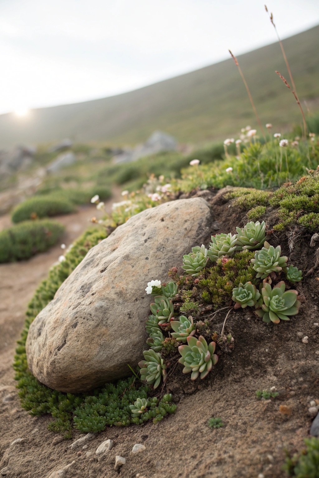 Elevate your hillside with a simple rock garden—natural beauty, crafted with care.