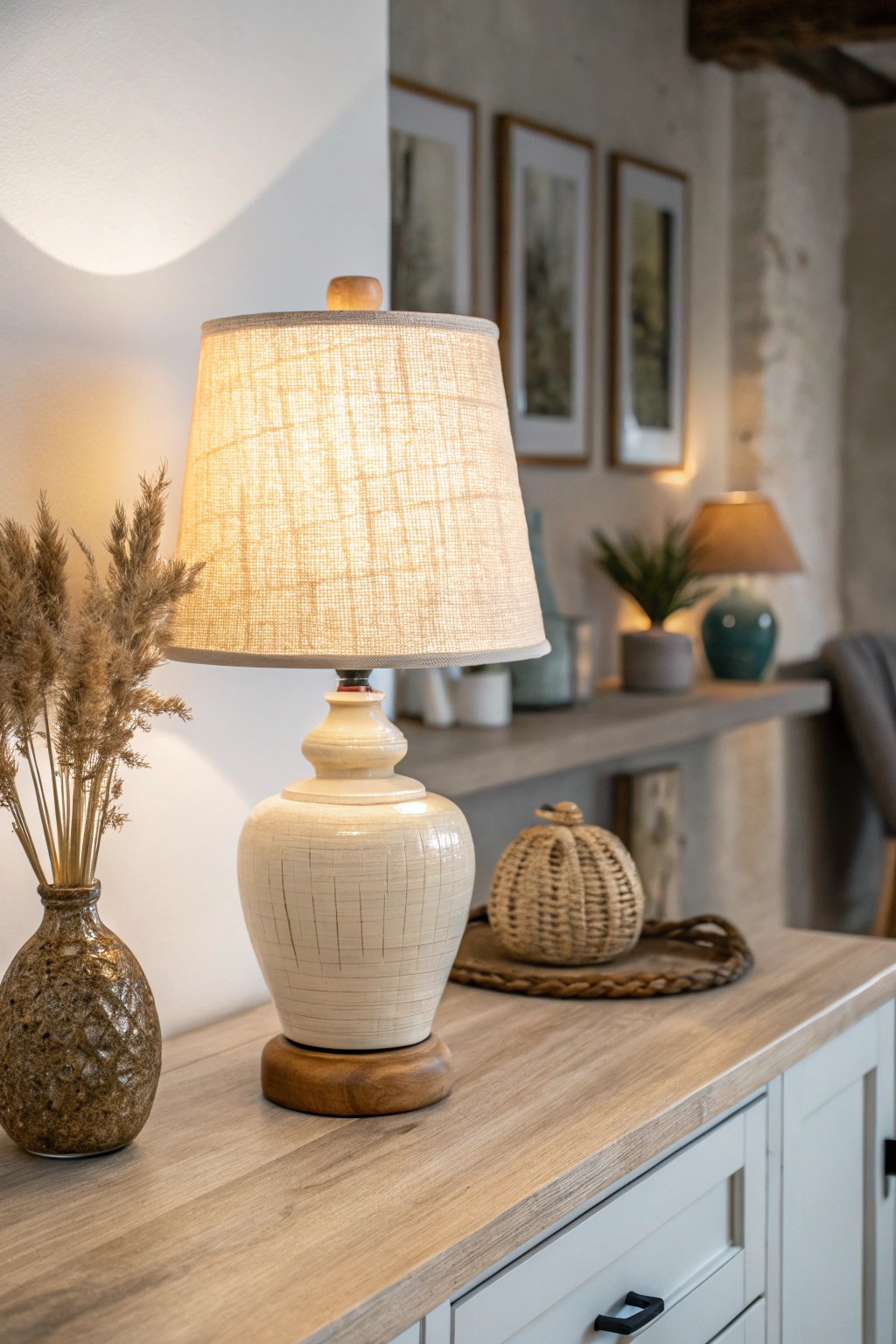 Bring warmth and style to your kitchen counter with a charming miniature lamp.