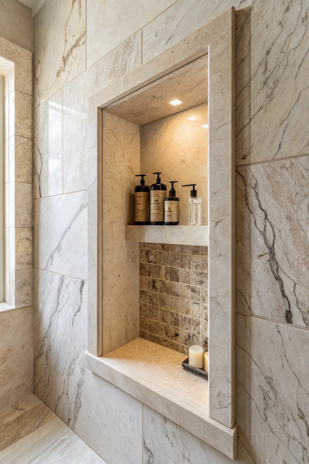 Elevate your shower space with a beautifully crafted recessed niche—where function meets minimalist elegance.
