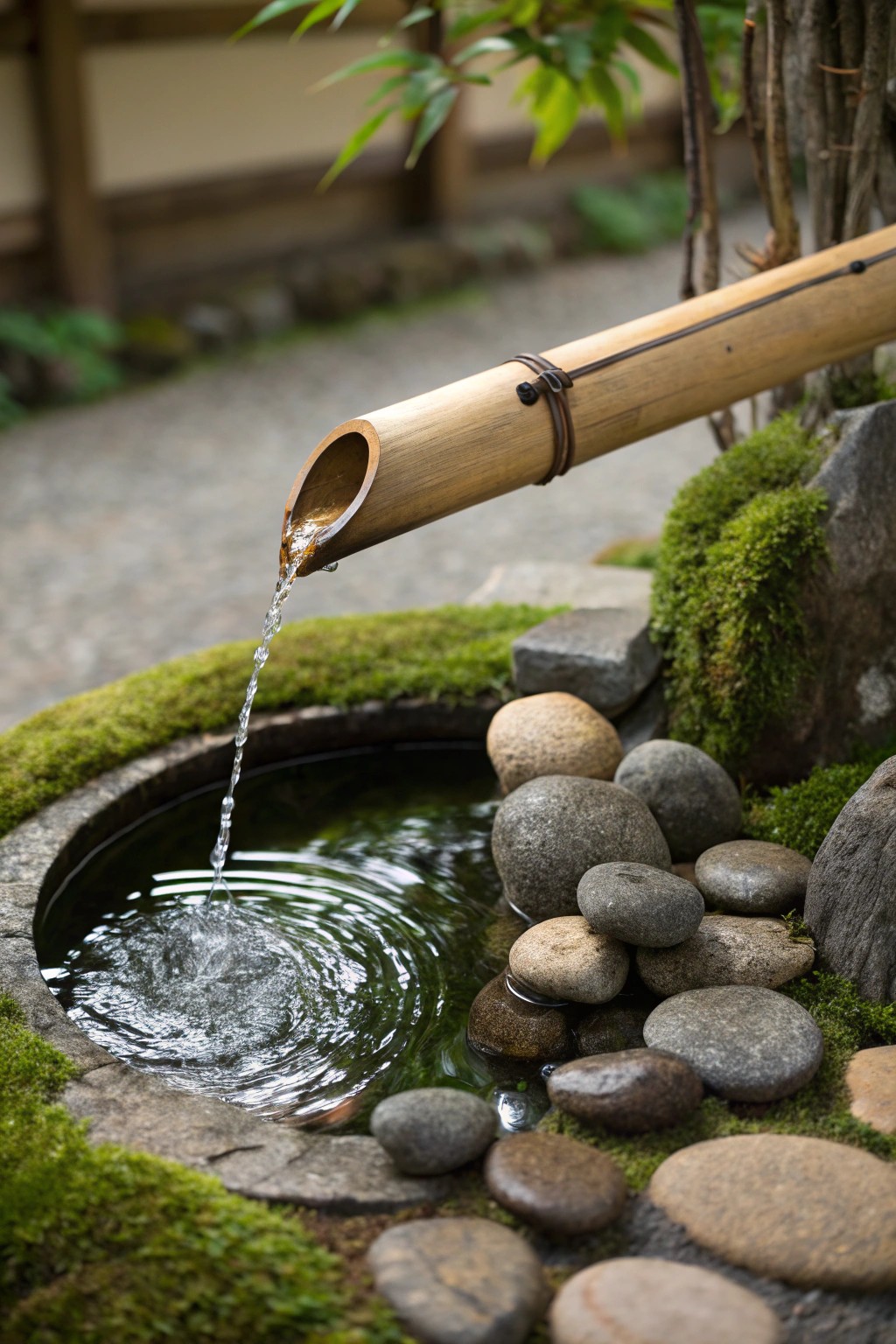 Find tranquility in the simple elegance of a zen-style Japanese pond.