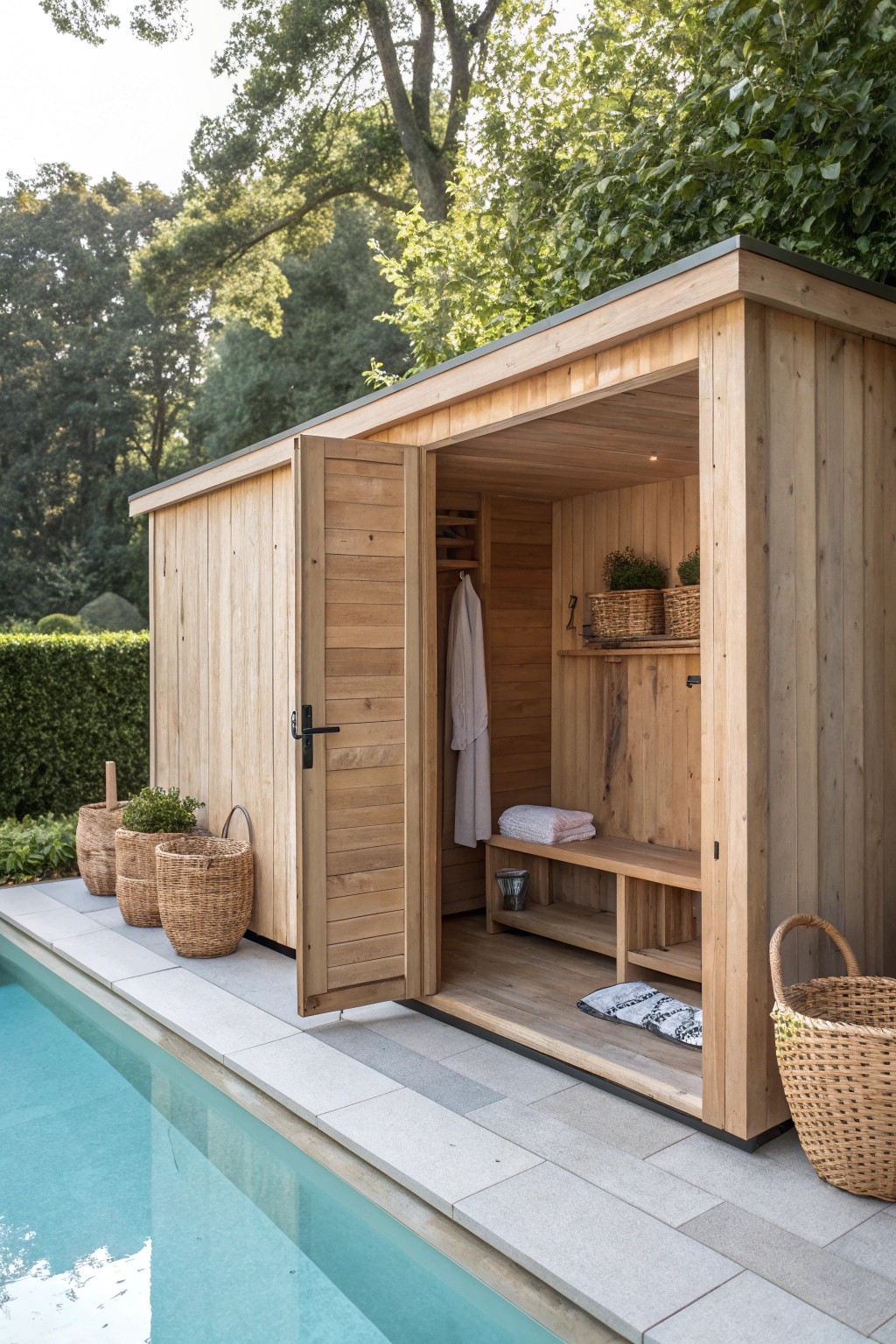 Small space, big charm—discover the beauty of a tiny pool house.