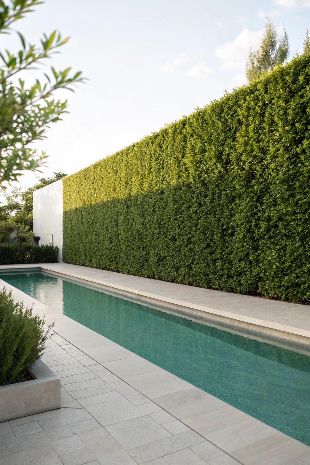 Create your own secret oasis with a living privacy wall of lush hedges.