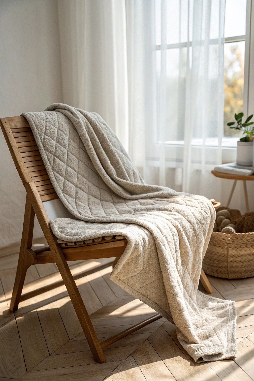 Experience grounding comfort with a handcrafted weighted blanket—natural textures for your serene sensory space.