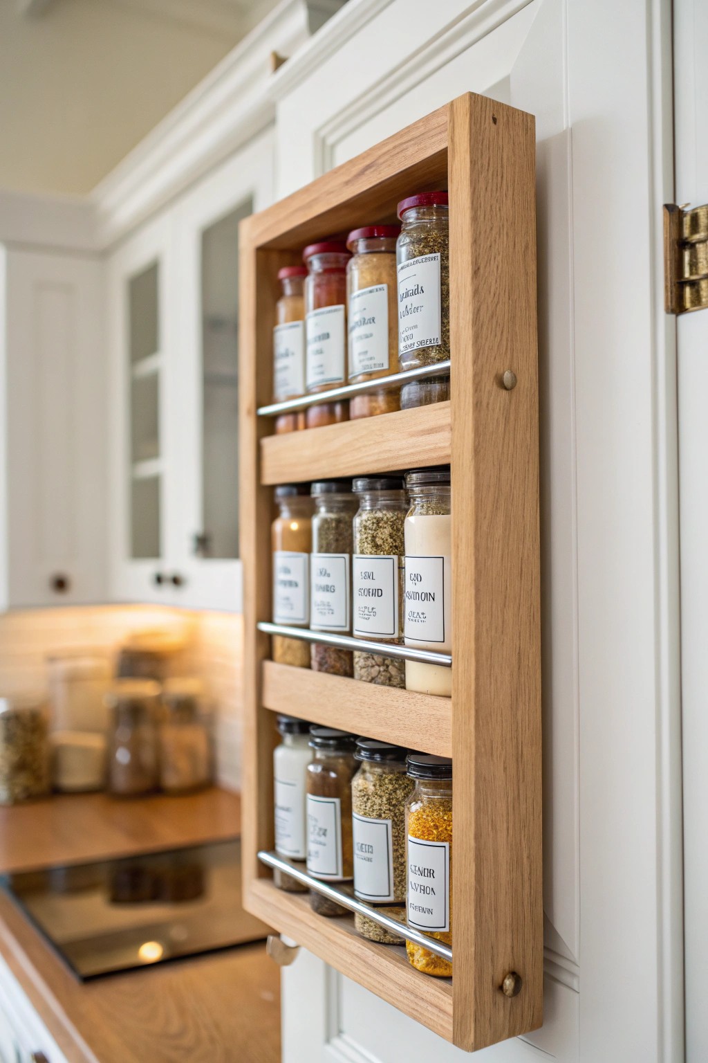 Organize your spices with style—discover the beauty of inside cabinet door racks.