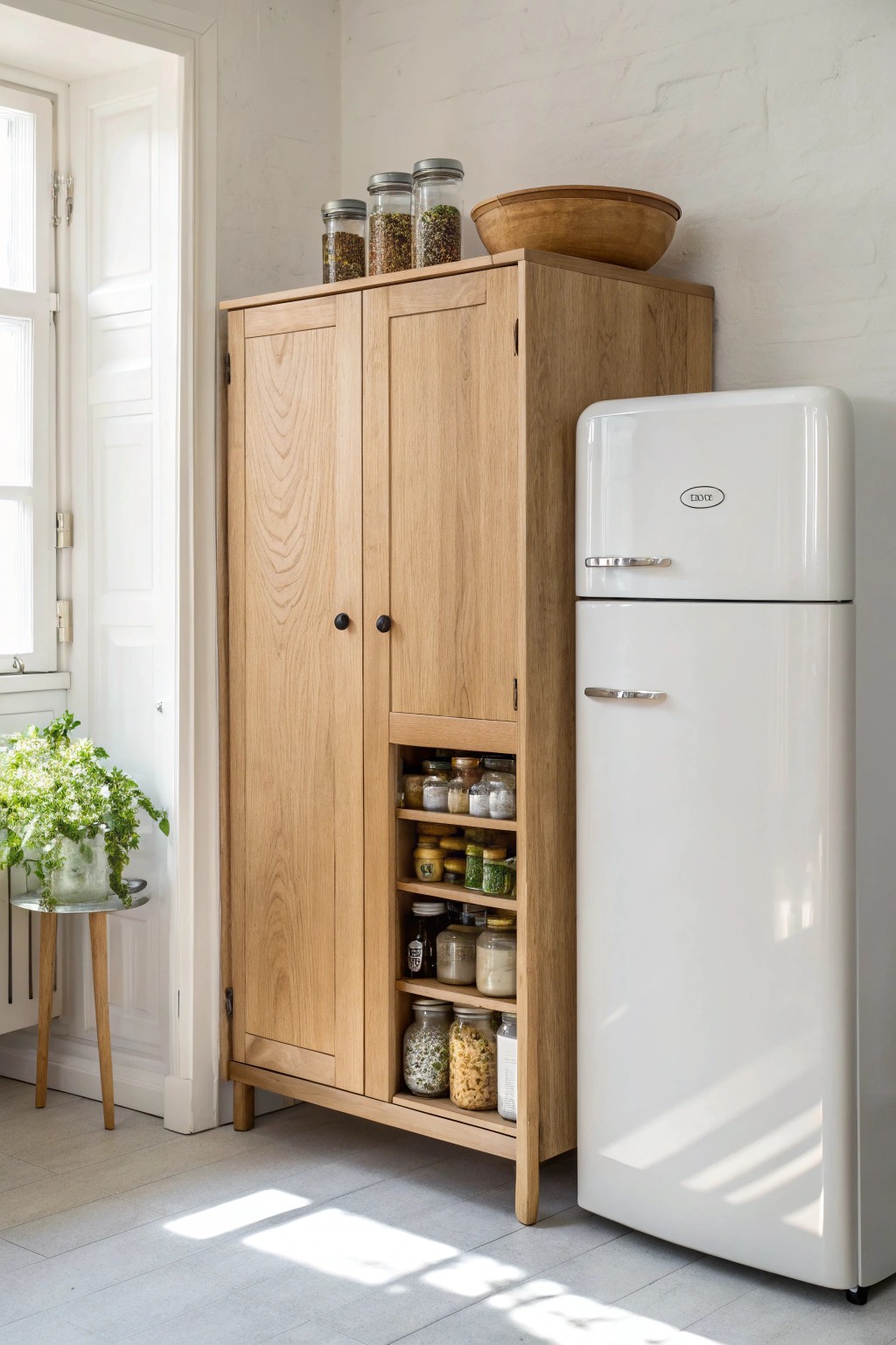 Make every inch count with a sleek, narrow cabinet—perfect for those tight kitchen spaces.
