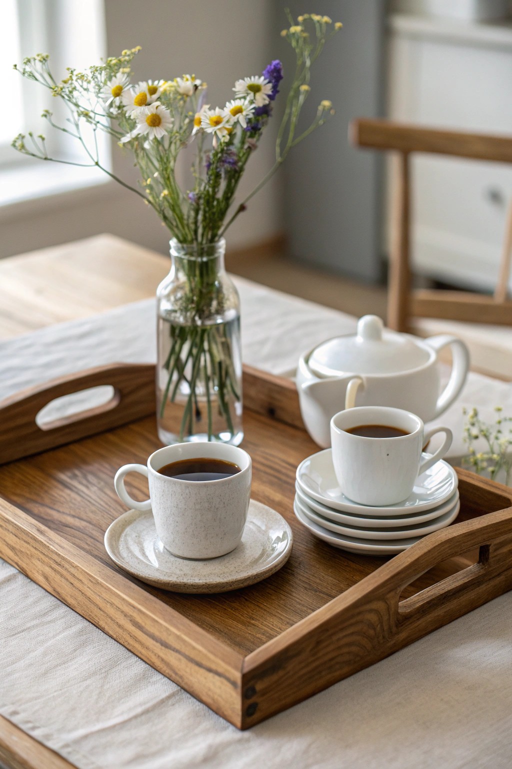 Start your day with a beautifully simple breakfast tray centerpiece.