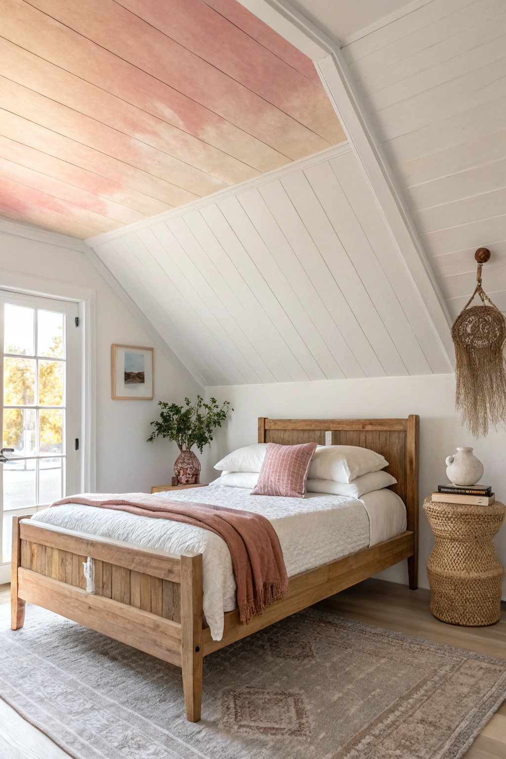 Elevate her space: a dreamy ombré painted ceiling transforms any tween girl’s bedroom.