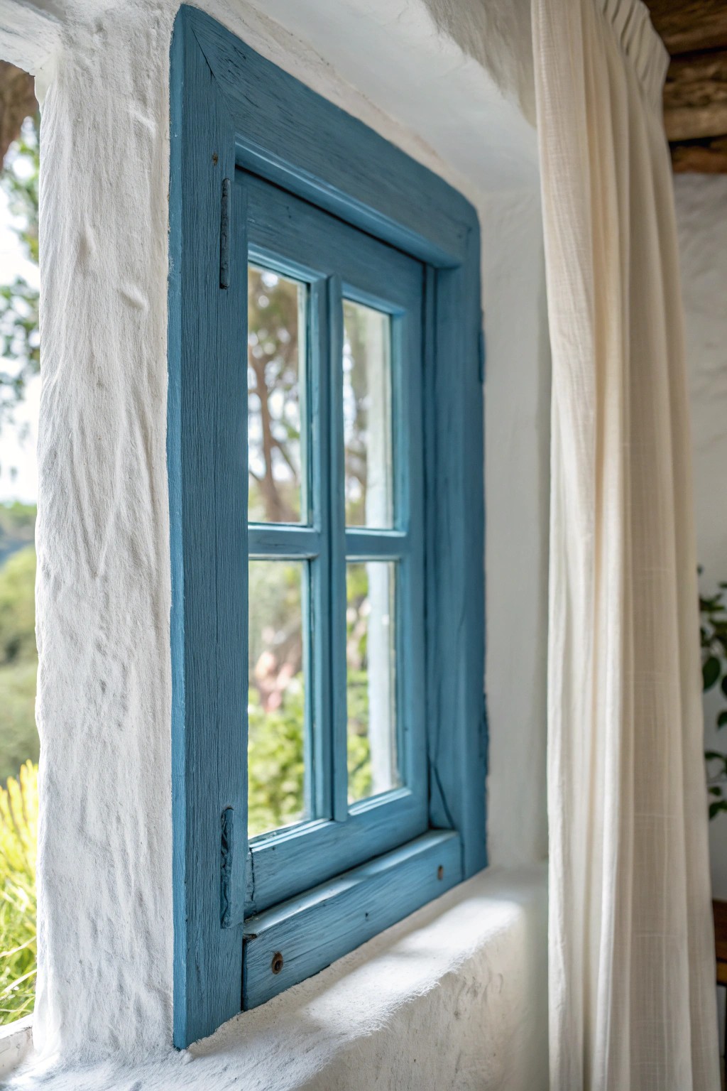Frame your view: blue window details that quietly transform the whole room.