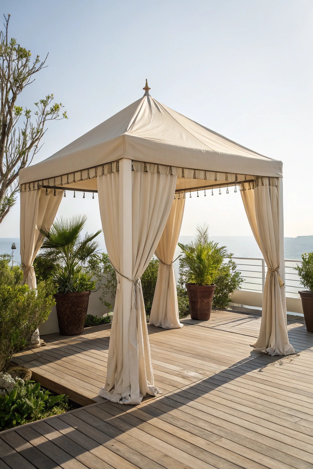 Effortless shade: a stylish pop-up canopy transforms any patio in minutes.