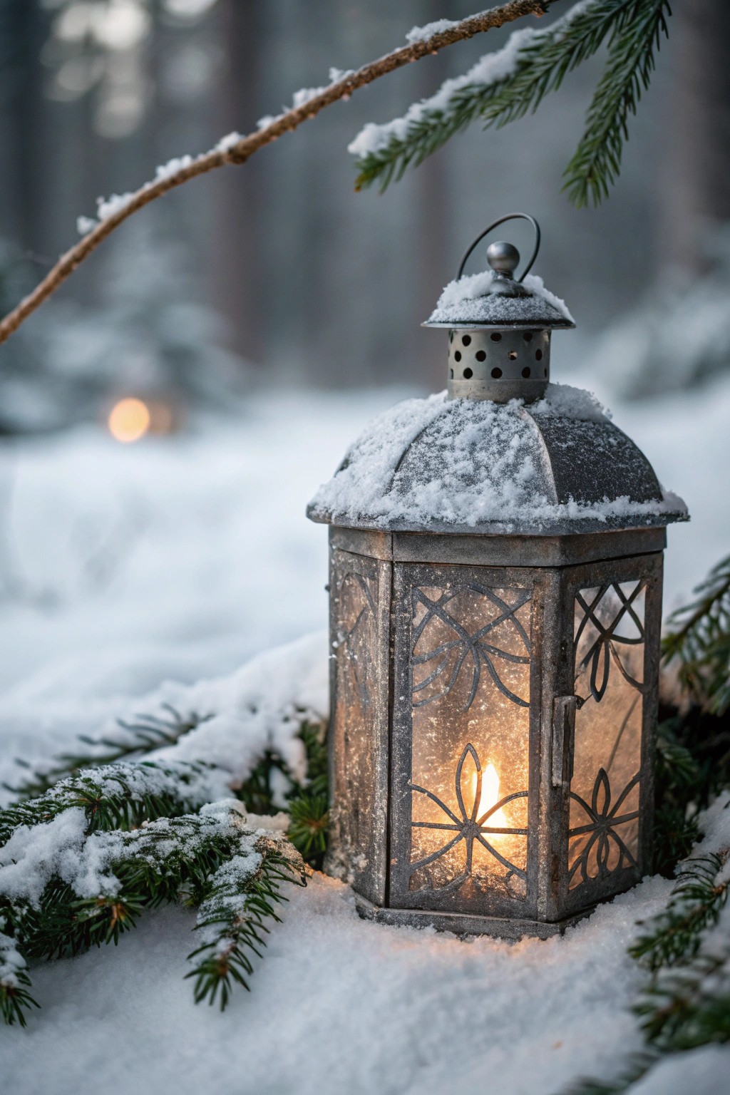 Step into Narnia: A glowing lantern brings winter enchantment to your Christmas decor.