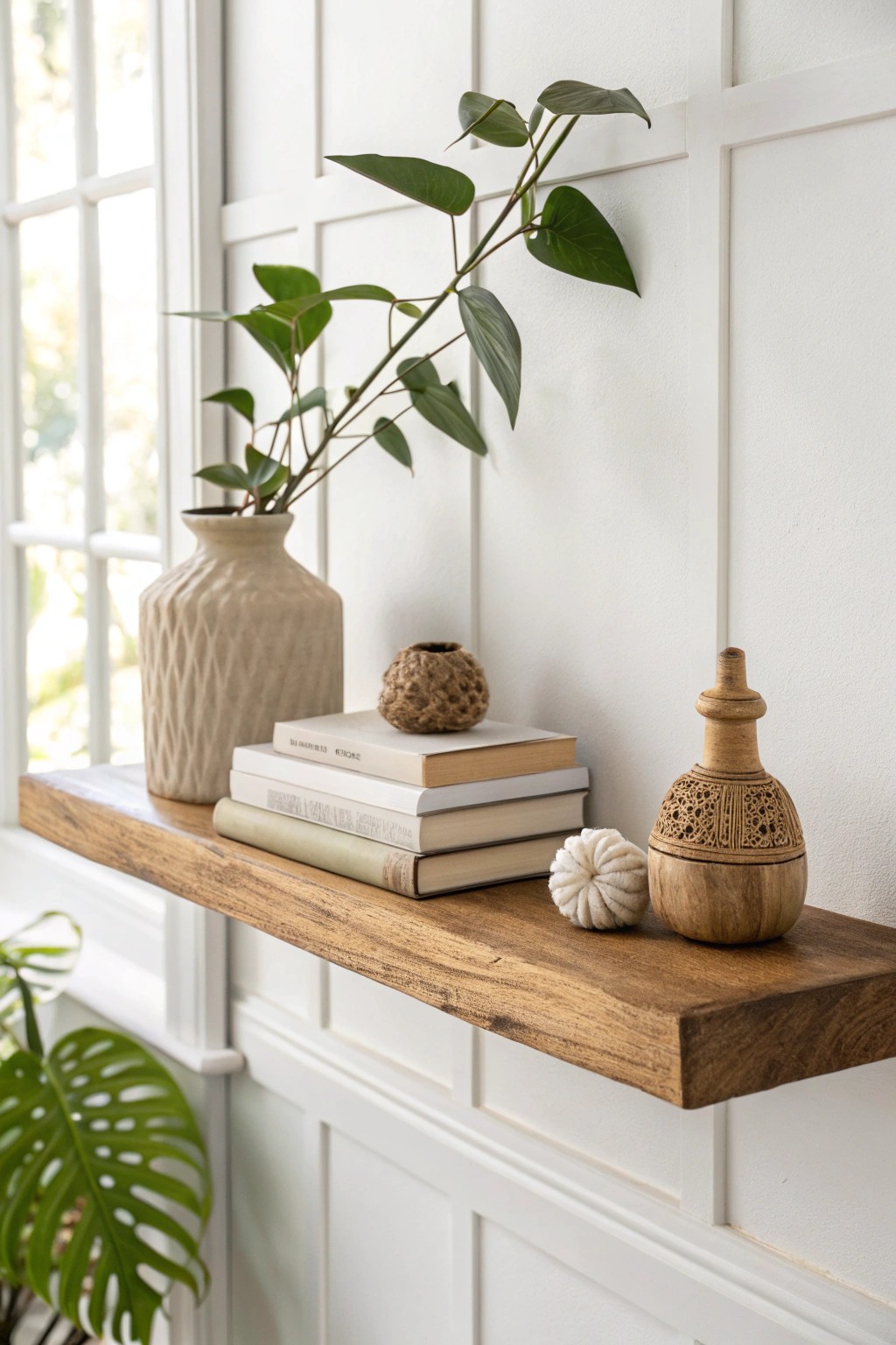 Elevate your space with a beautifully styled floating shelf—where simplicity meets craftsmanship.