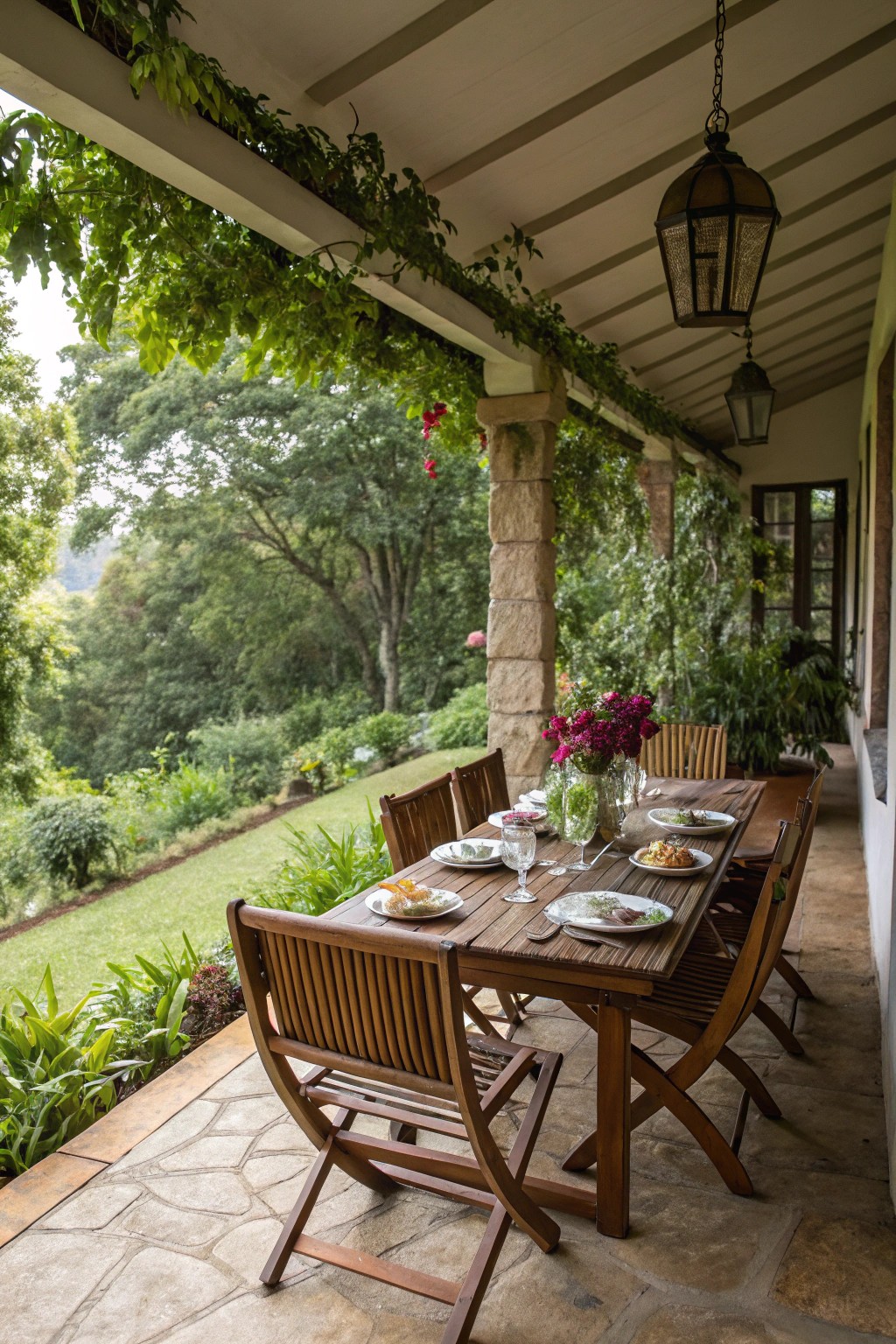 A dining zone under cover lets you enjoy alfresco meals all year.