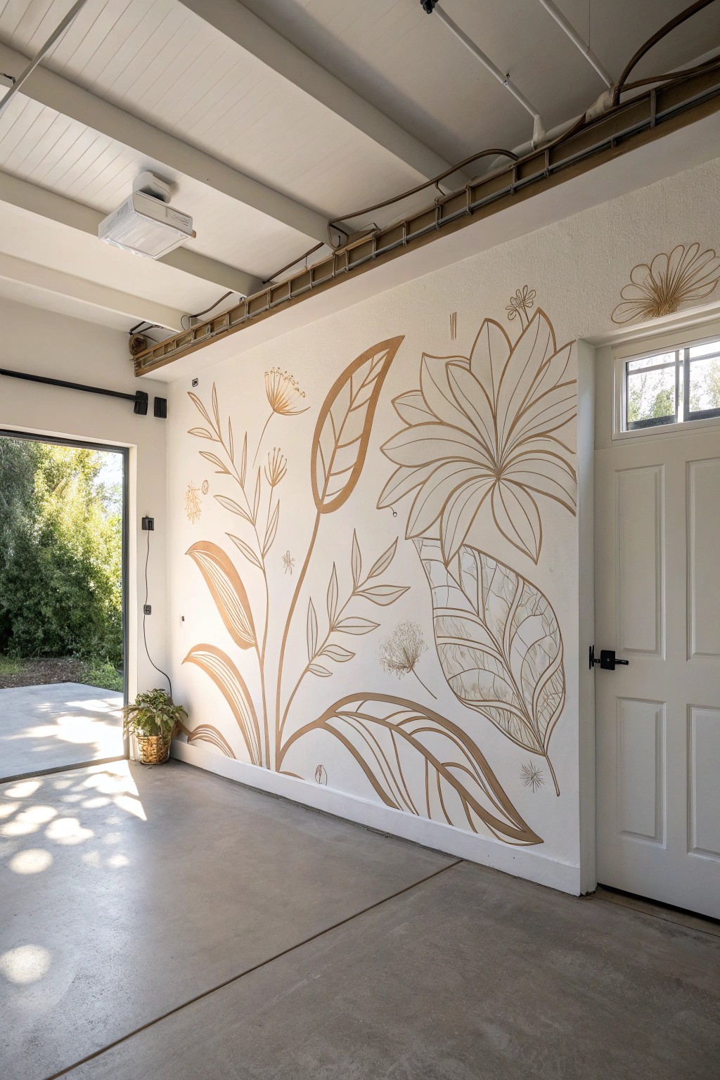 Transform your garage with a stunning oversized mural—where artistry meets simplicity.