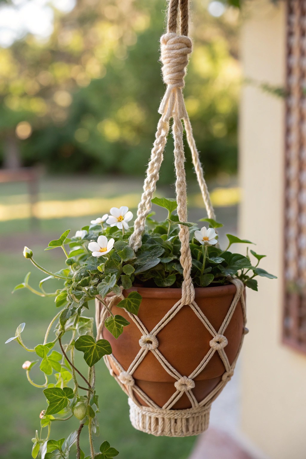 Elevate your garden with a handcrafted hanging planter—simple, natural, and stunning.