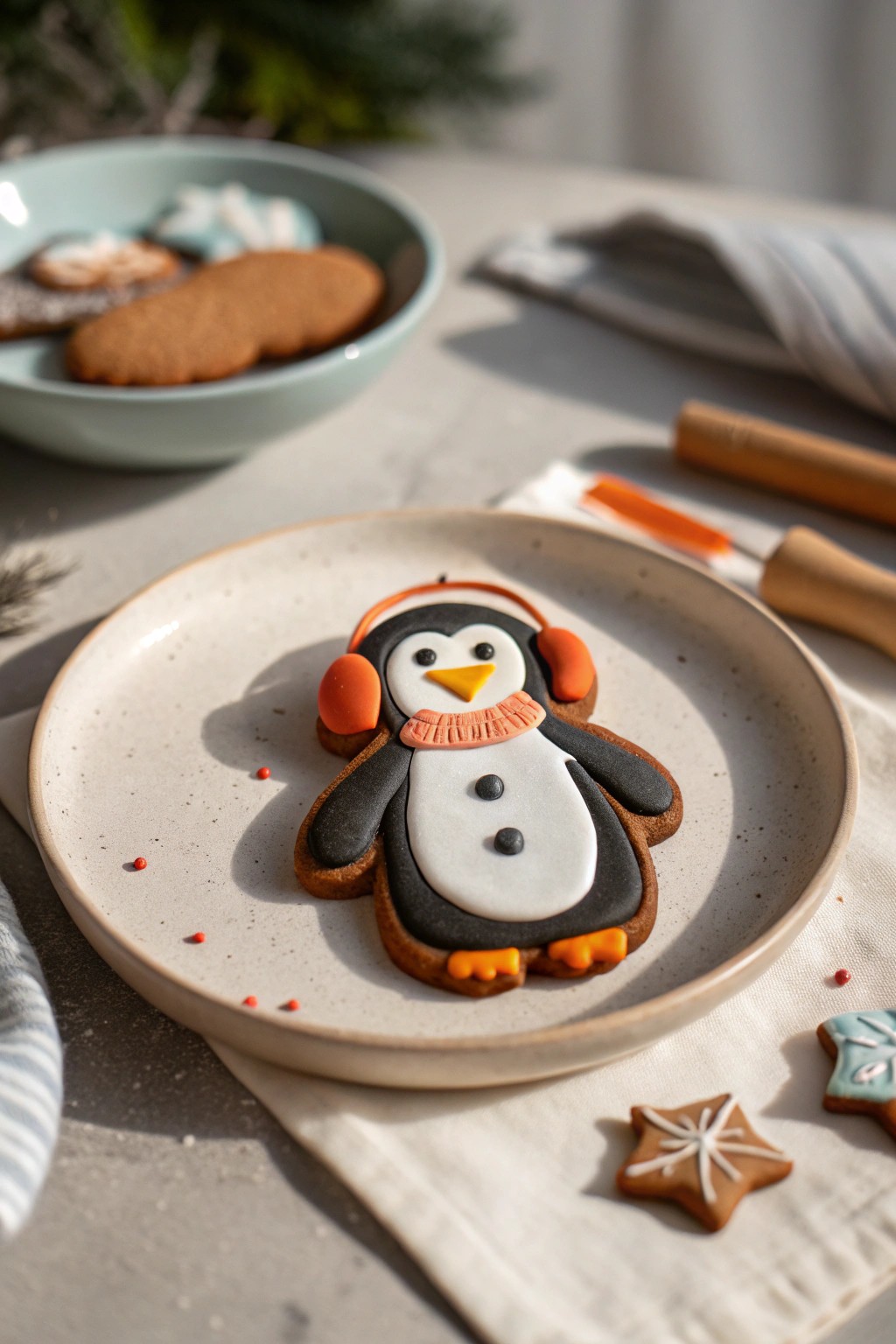A charming penguin gingerbread man—simple, sweet, and full of holiday cheer!