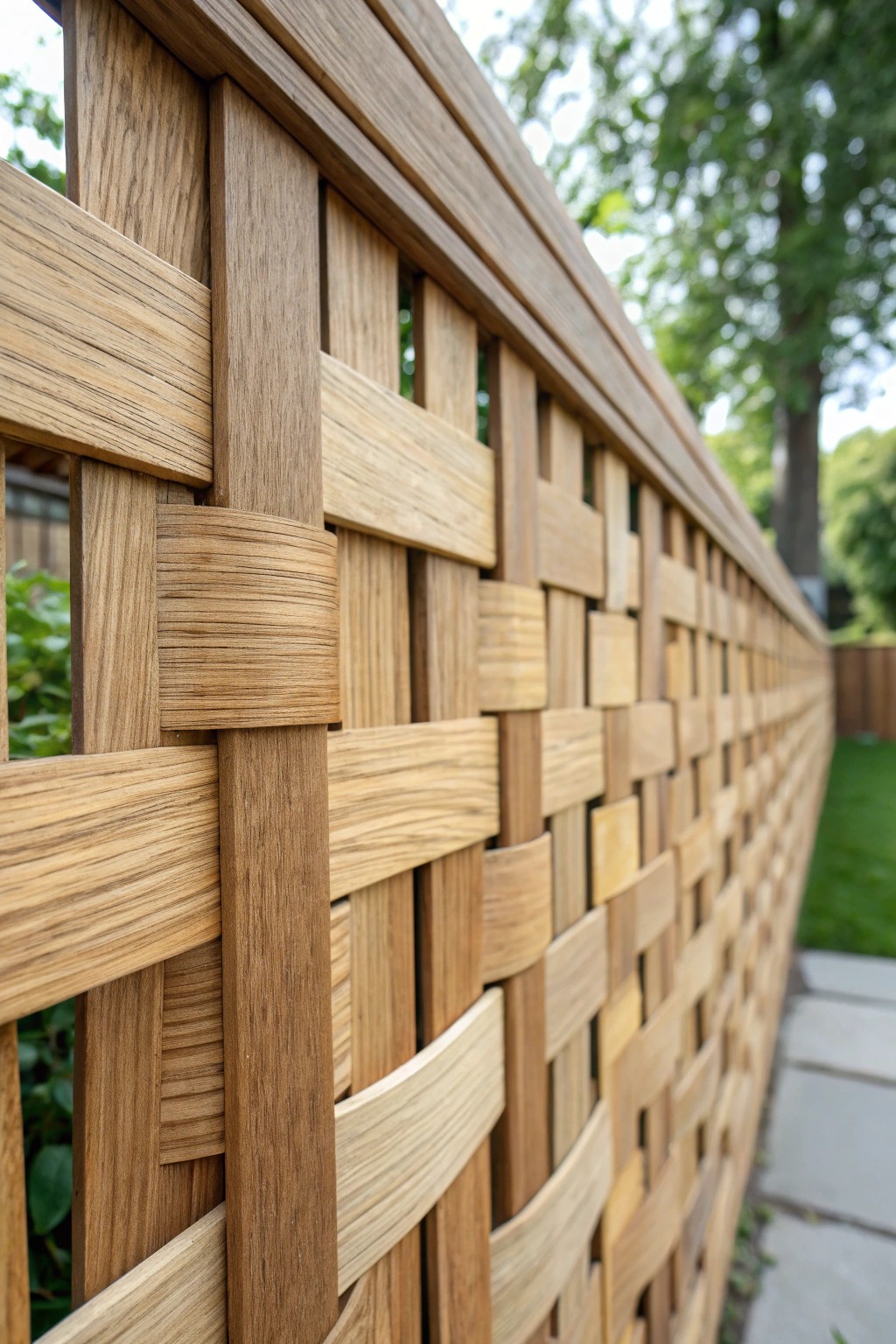 Discover the art of woven wood: a fence that’s as beautiful as it is unique.