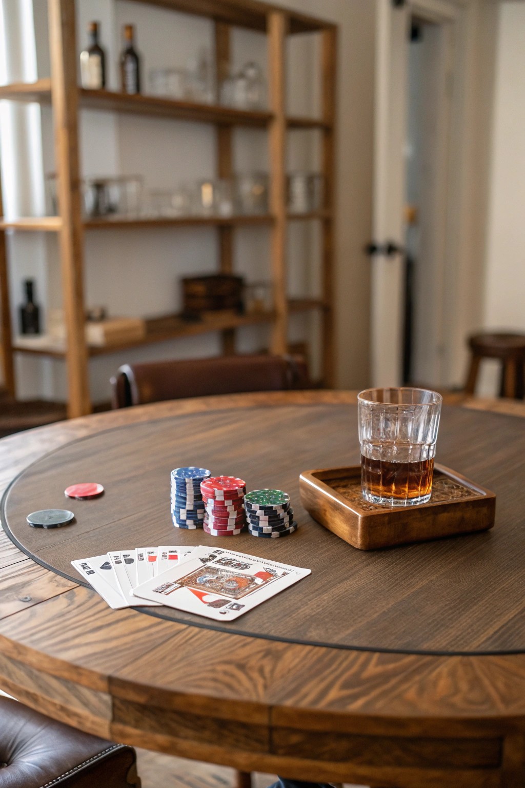 Elevate your man cave with a timeless game table centerpiece.