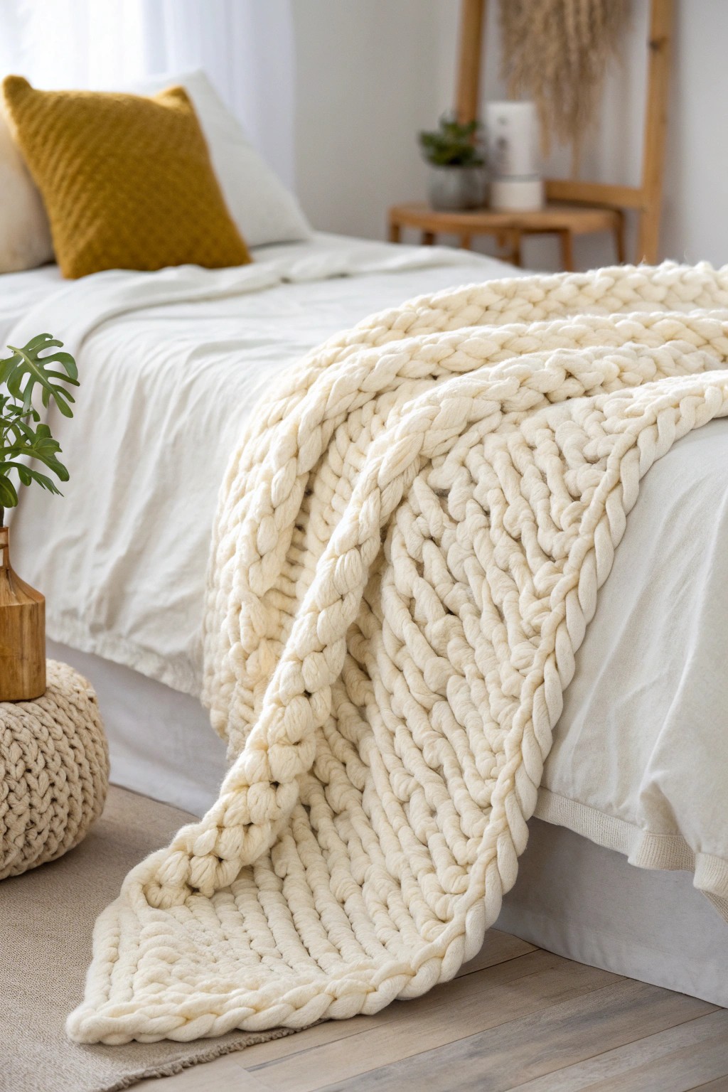 Elevate your master bedroom with the art of layering: one cozy throw, endless comfort.