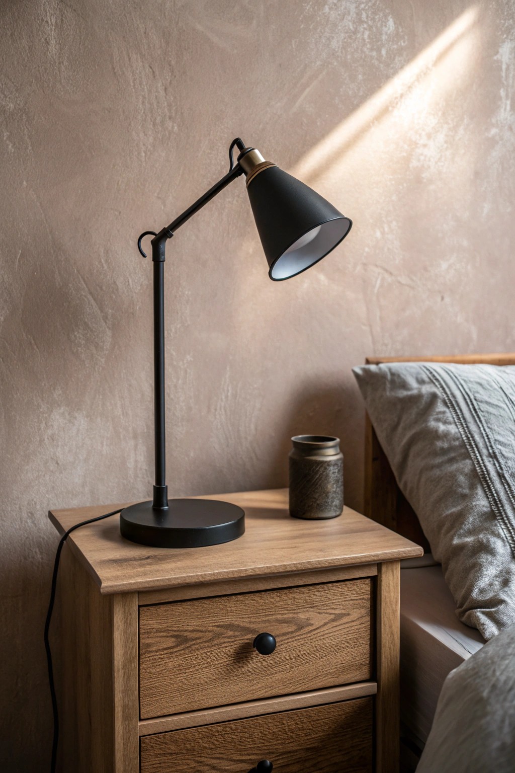 Elevate your moody bedroom with a touch of matte black elegance.