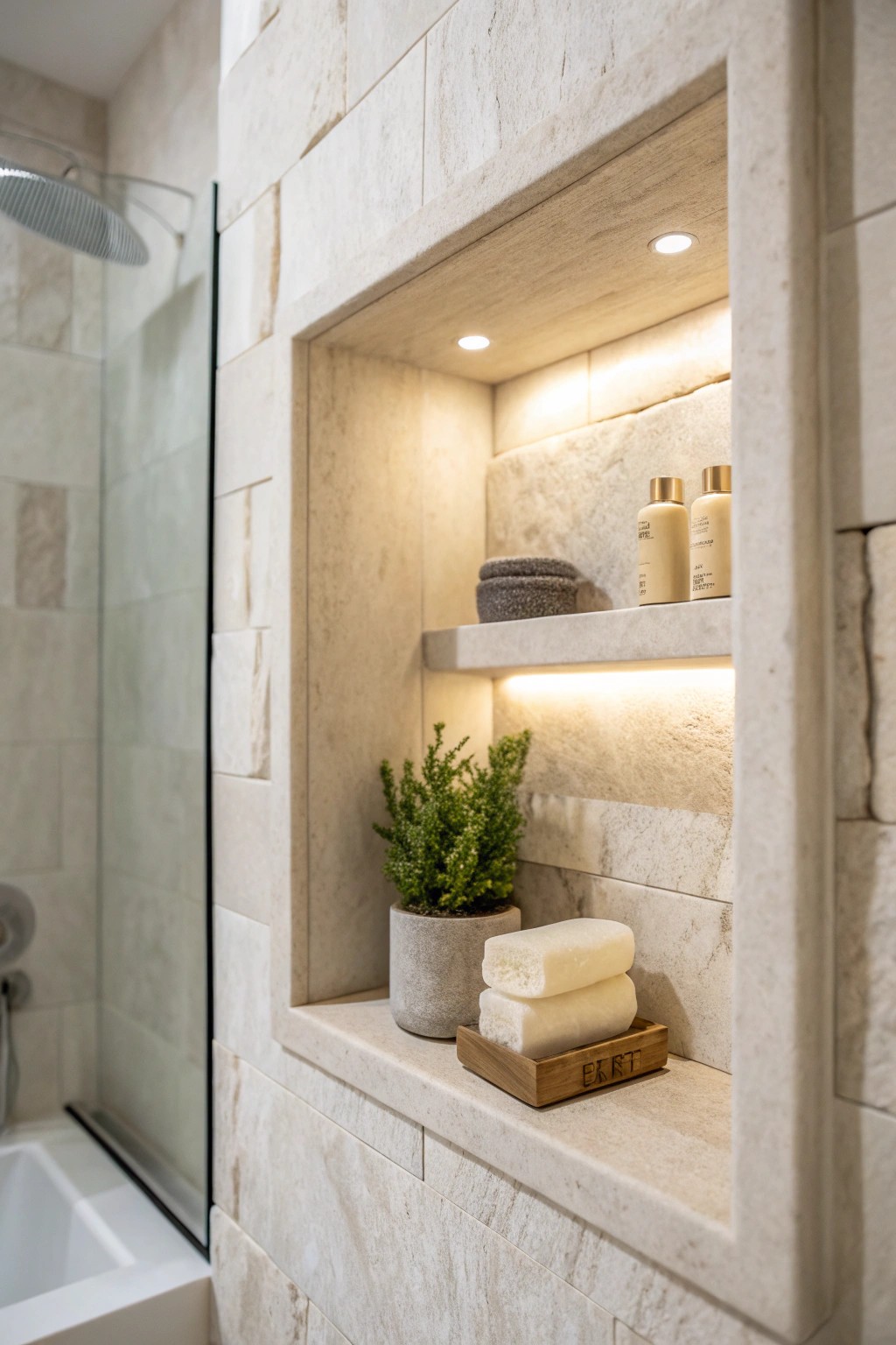 Elevate your small bathroom with a handcrafted built-in niche—beauty meets function.