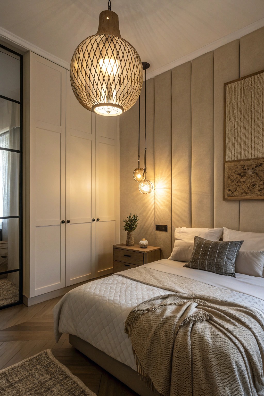 Sconces and pendants offer layered lighting without taking up surface space.