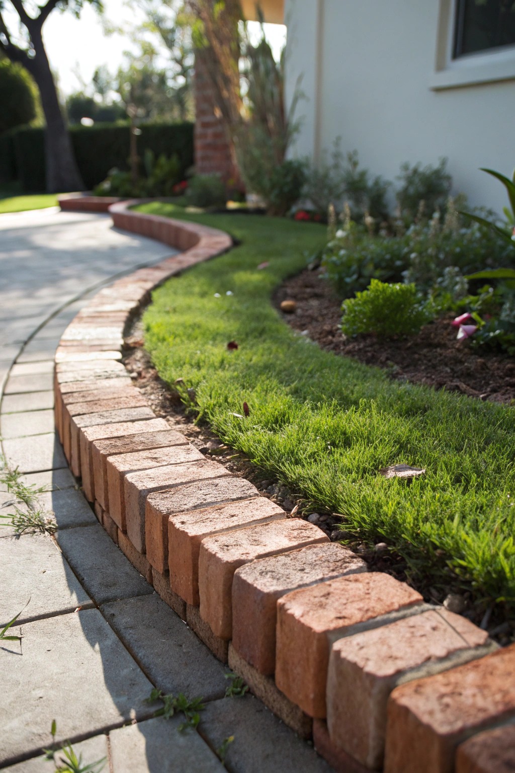 Elevate your curb appeal with timeless brick garden edging.